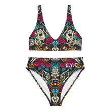 Load image into Gallery viewer, Skulls and Roses &quot;Recycled high-waisted bikini