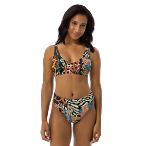 African Print C.Y.C Recycled high-waisted bikini