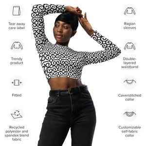 B&W CYC Recycled long-sleeve crop top