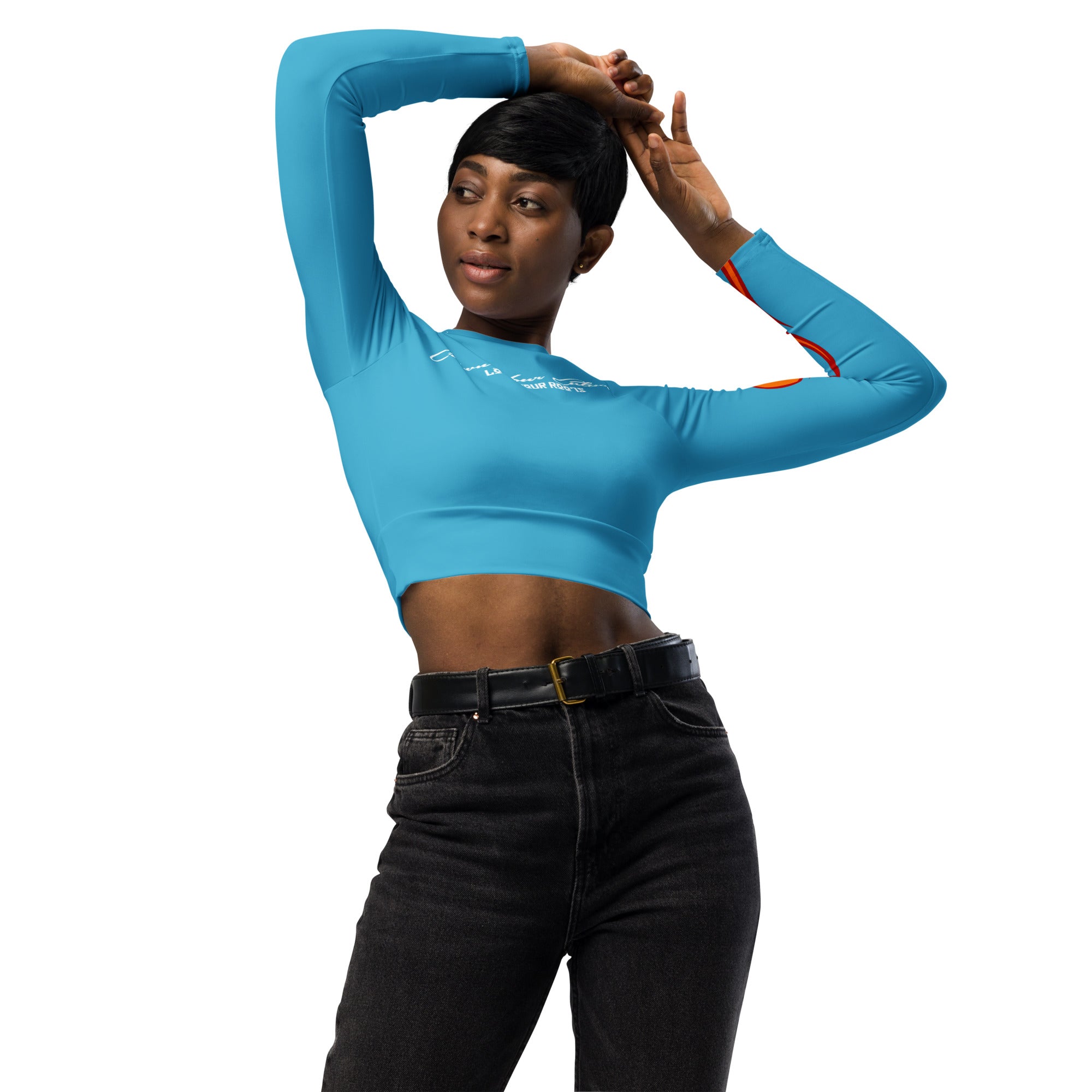 CYC Baby Blue Flaming Recycled long-sleeve crop top