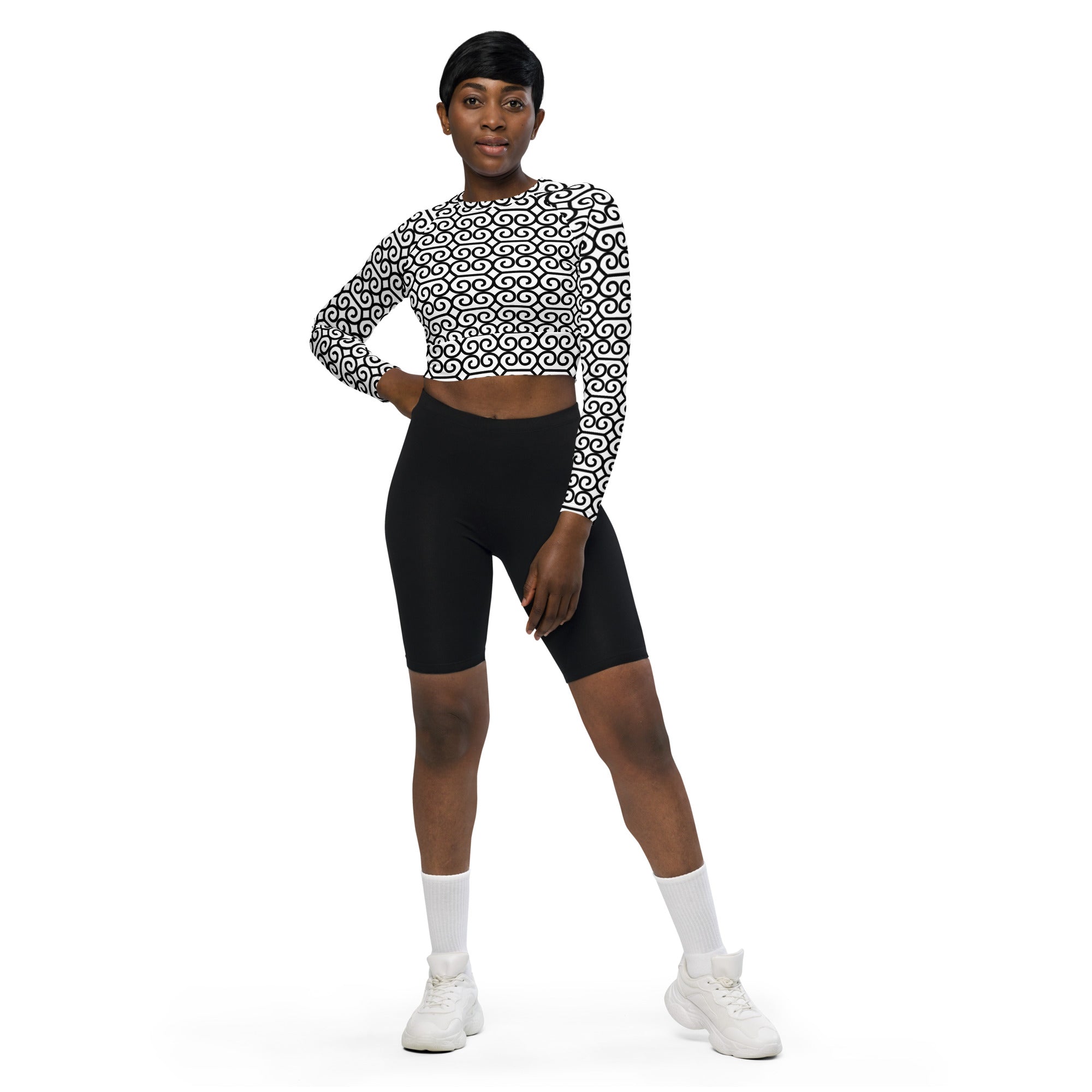 B&W CYC Recycled long-sleeve crop top
