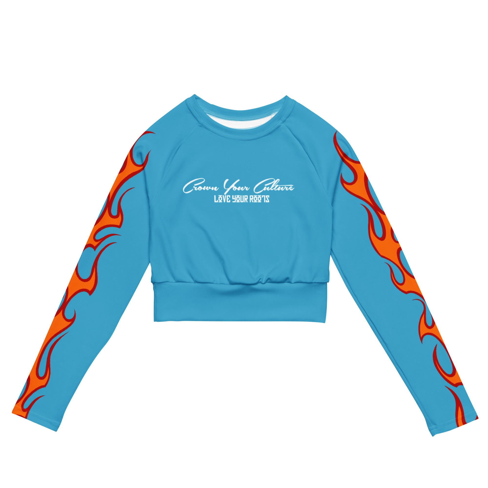 CYC Baby Blue Flaming Recycled long-sleeve crop top