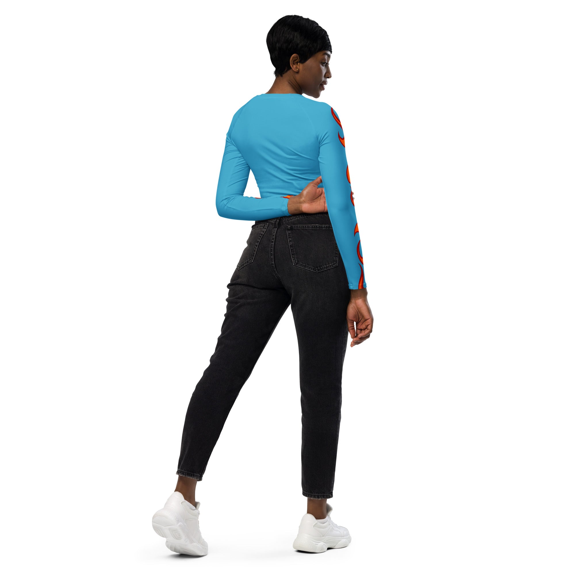 CYC Baby Blue Flaming Recycled long-sleeve crop top