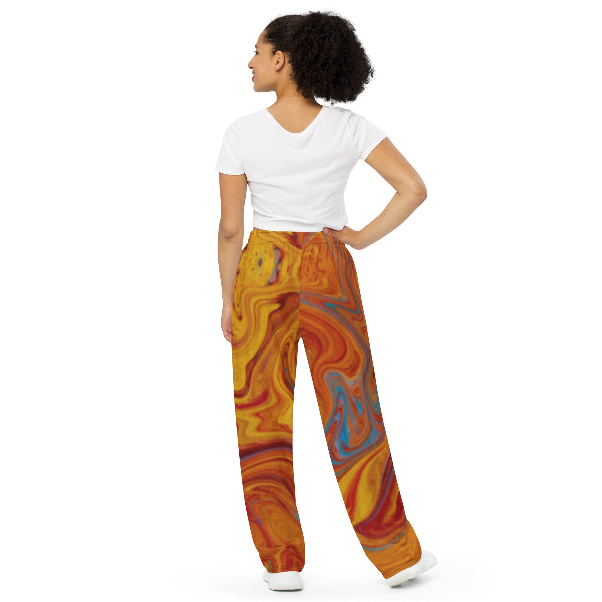 CYC Orange Swirl  unisex wide-leg pants