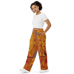 CYC Orange Swirl  unisex wide-leg pants