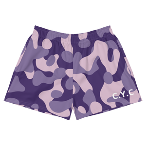 Purple Camo C.Y.C Women's Athletic Short Shorts