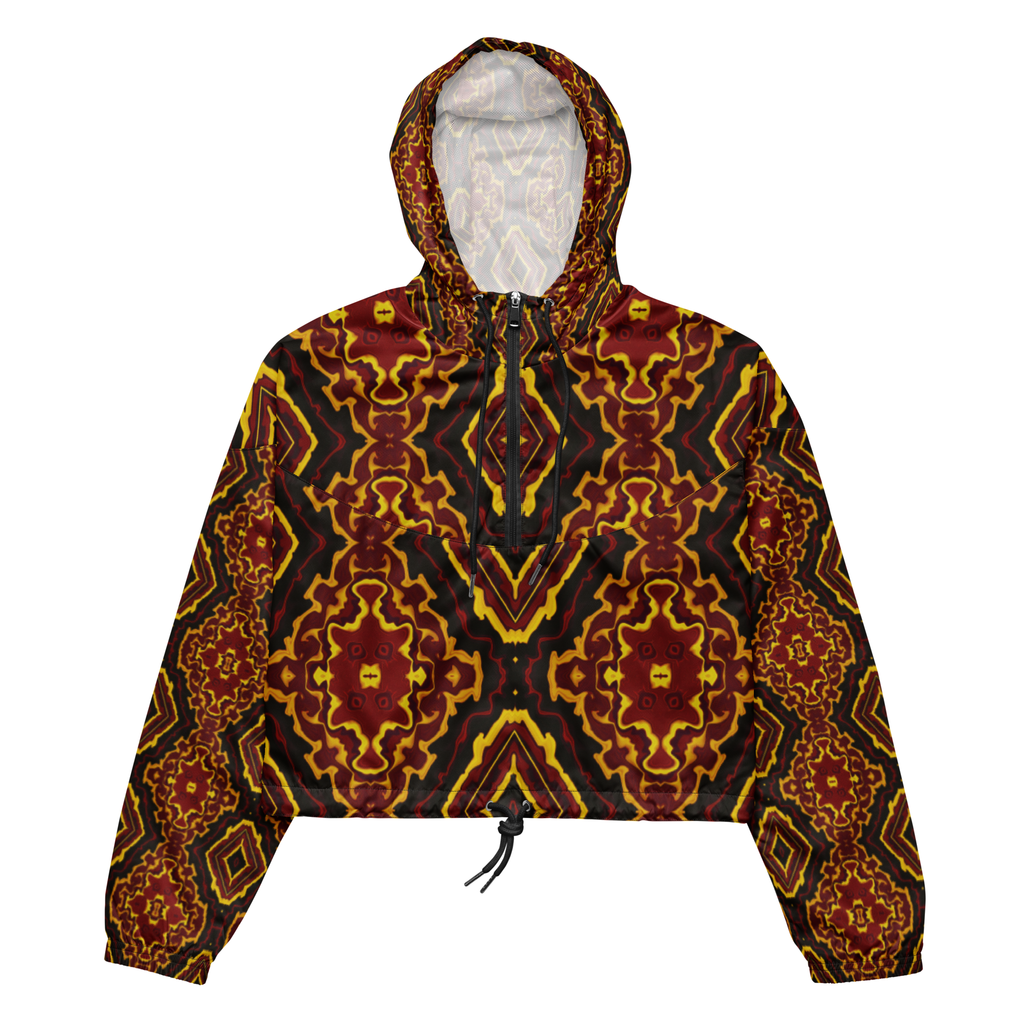 CYC Fire Red and Black Women’s cropped windbreaker
