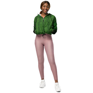 Green Snake Print C.Y.C Women’s cropped windbreaker