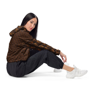 Brown Paisley C.Y.C Women’s cropped windbreaker