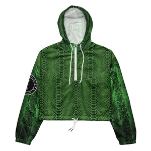 Green Snake Print C.Y.C Women’s cropped windbreaker