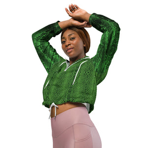 Green Snake Print C.Y.C Women’s cropped windbreaker