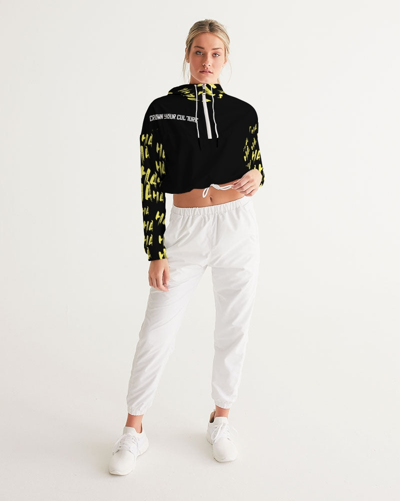 CROWN YOUR CULTURE Women's Cropped Windbreaker