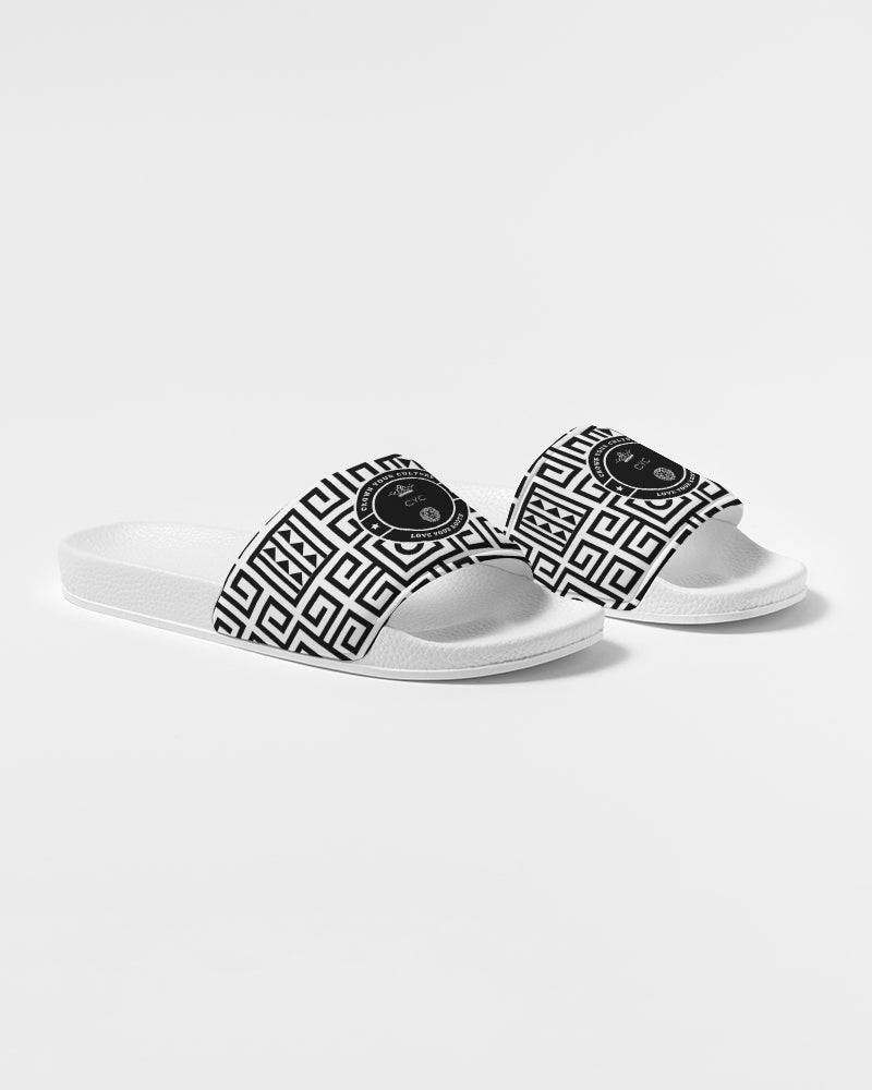 black and white C.Y.C Men's Slide Sandal