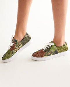 Custom Camo Cheetah Women's Lace Up Canvas Shoe
