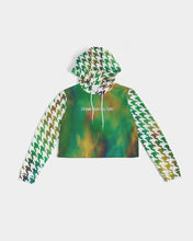 Load image into Gallery viewer, Houndstooth Women&#39;s Cropped Hoodie