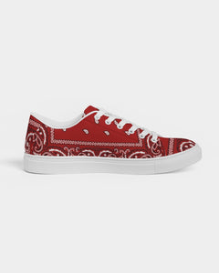 Red paisely Women's Faux-Leather Sneaker