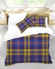 Load image into Gallery viewer, Blue Plaid  Queen Duvet Cover Set