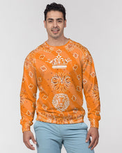 Load image into Gallery viewer, Orange  Men&#39;s Classic French Terry Crewneck Pullover