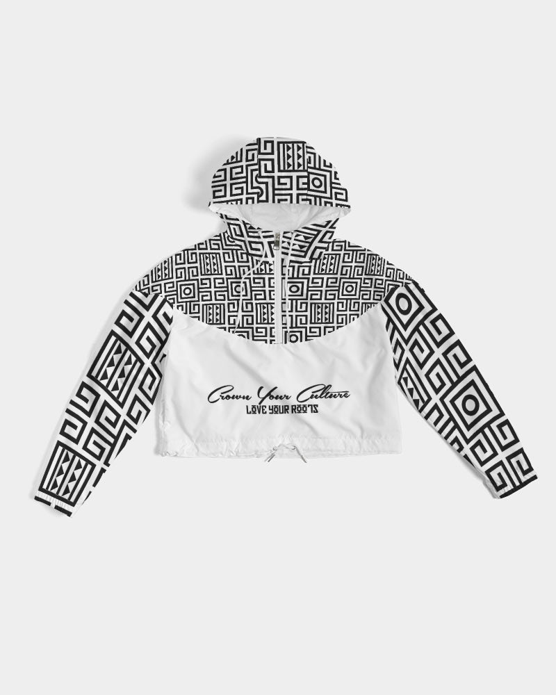 Crown Your Culture  Women's Cropped Windbreaker
