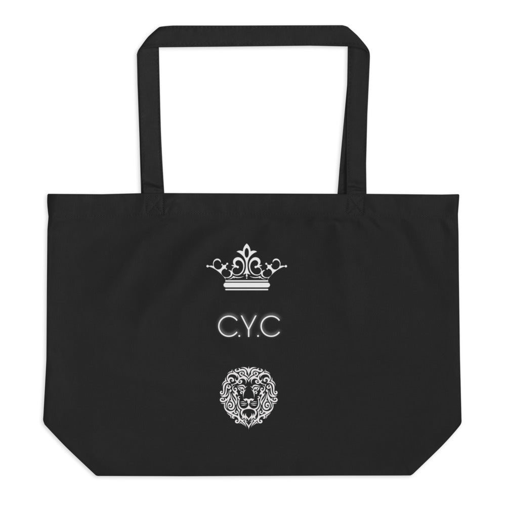 Large Black C.Y.C organic tote bag